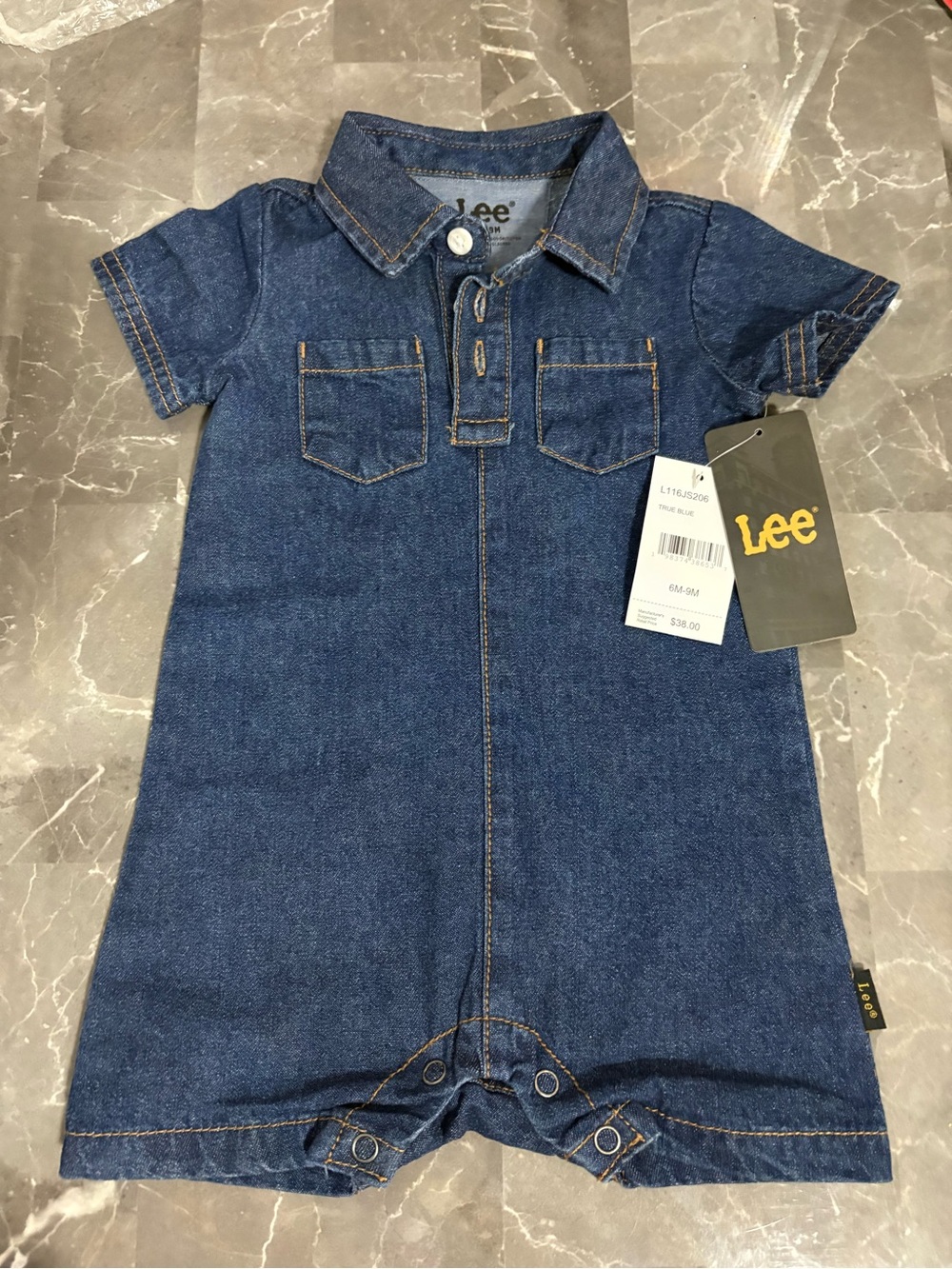 Lee Indigo Denim Short-Sleeve Romper
